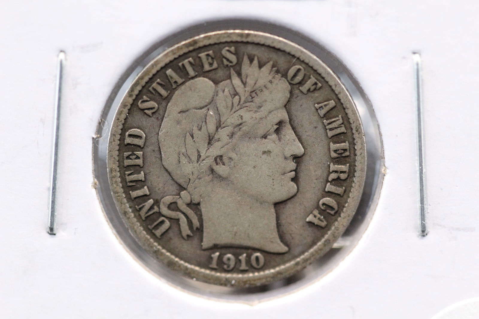 1910-D Barber Dime. VF. (1 of 3)