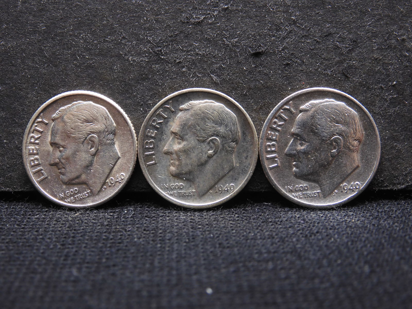 1949-PDS Key-Date Roosevelt Dimes. (1 of 2)