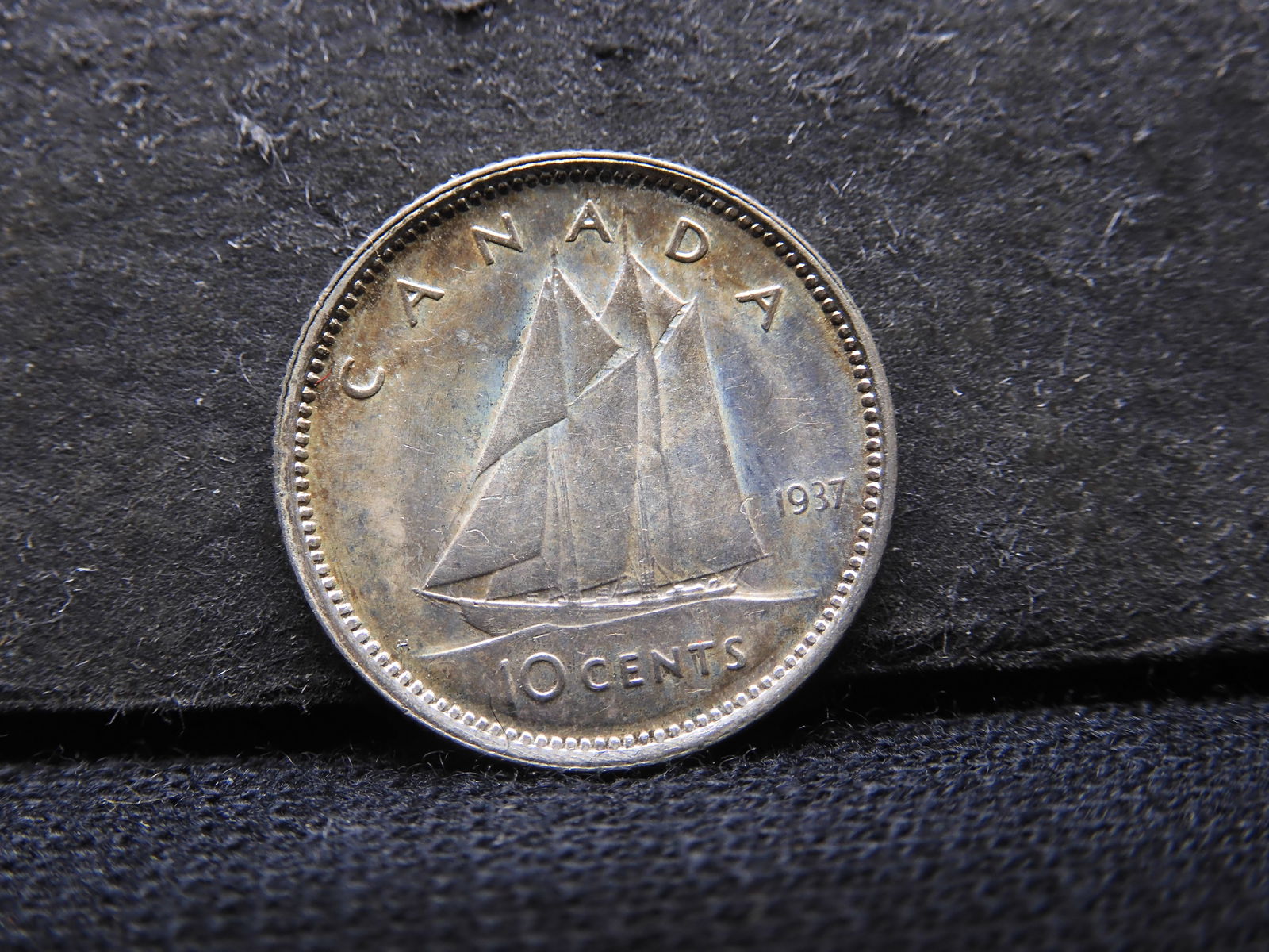 1937 Canada 10 cents. BU with great toning. (1 of 3)