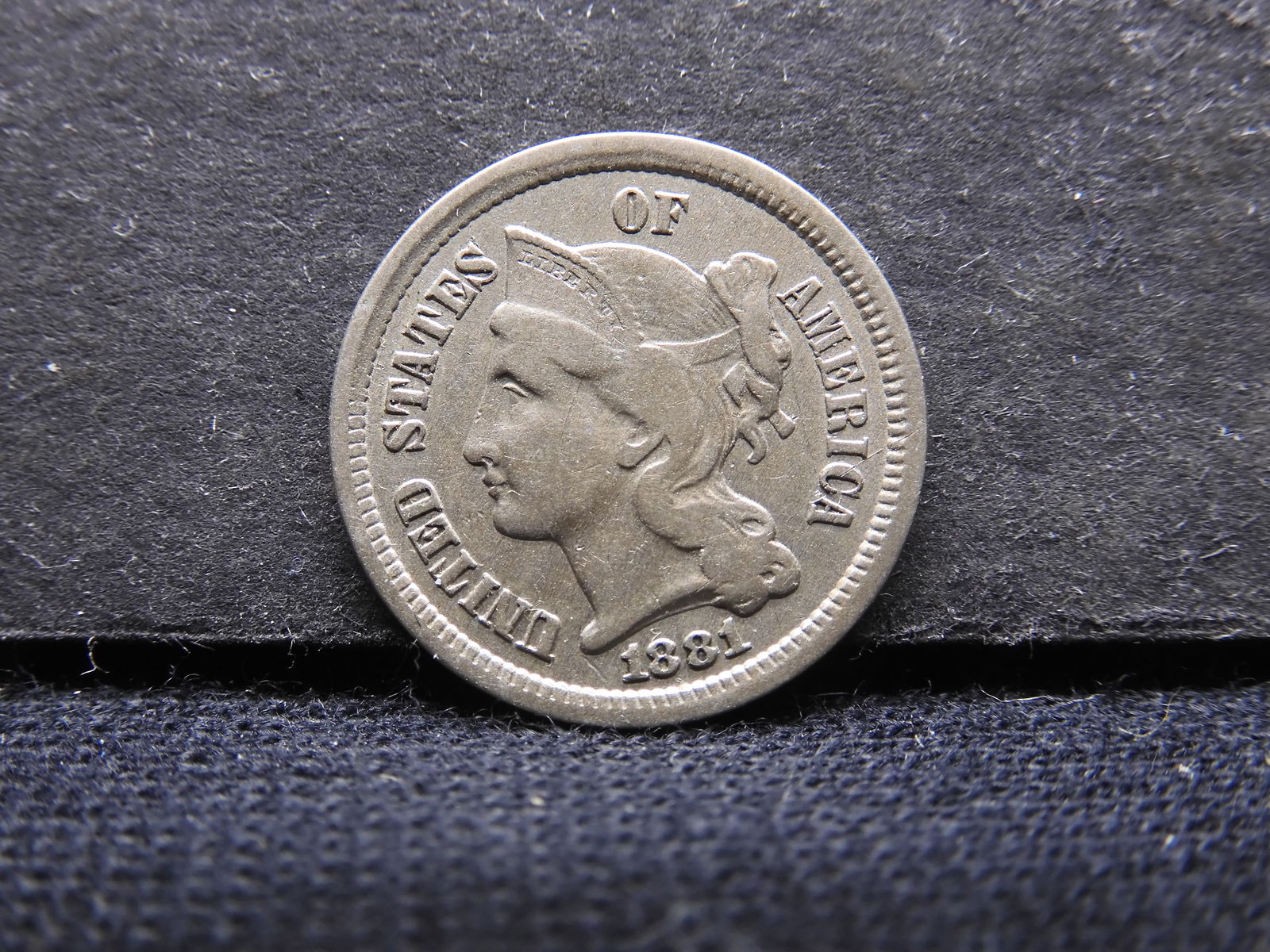 1881 Three Cent Nickel. Nice XF. (1 of 3)