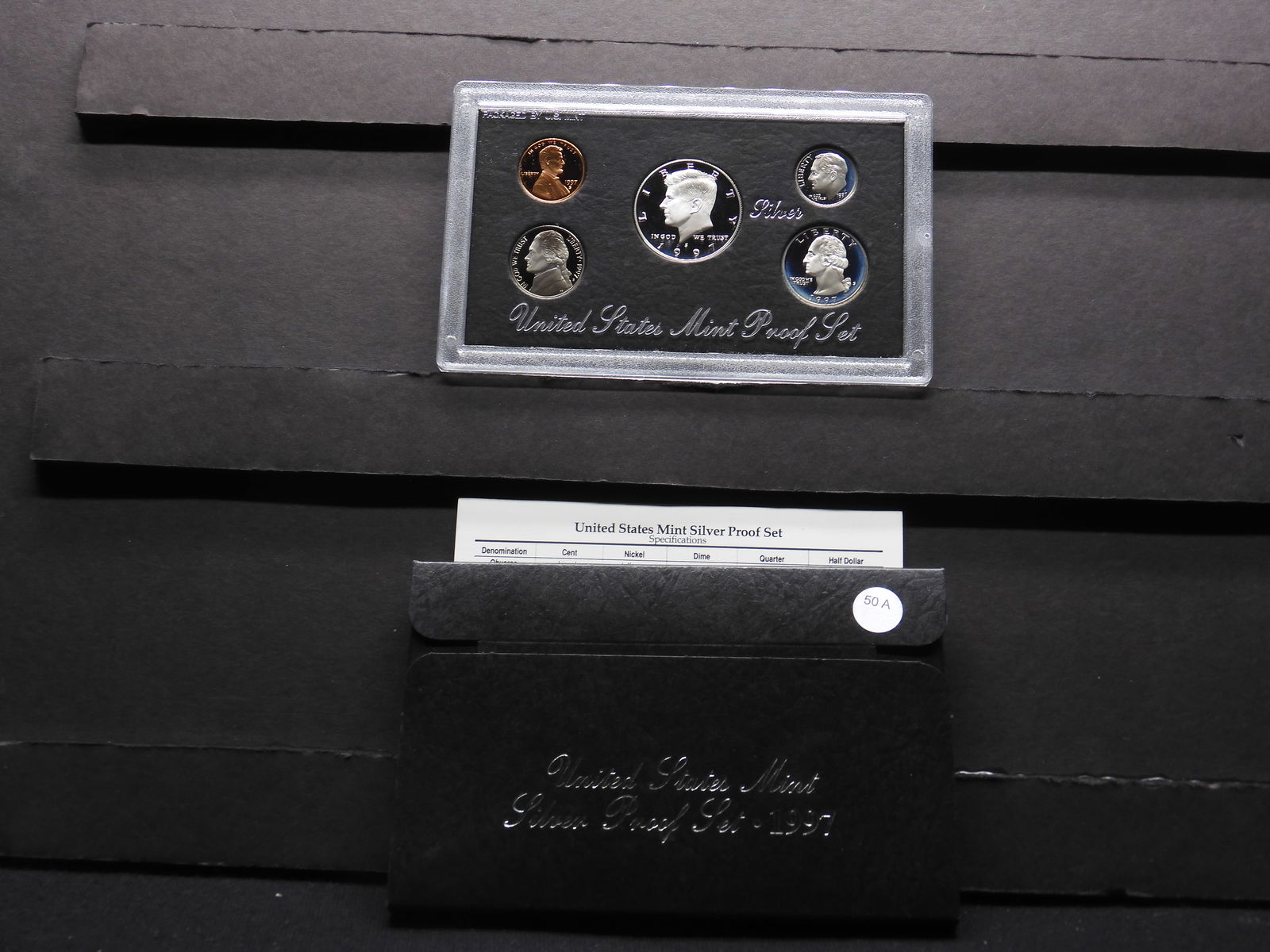 1997-S five coin silver US proof set. GEM in original box. (1 of 4)