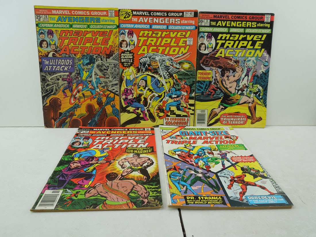 Lot of (5) Marvel Triple Action - #28, #29, #31, #32, & Giant Size #1 (1 of 3)