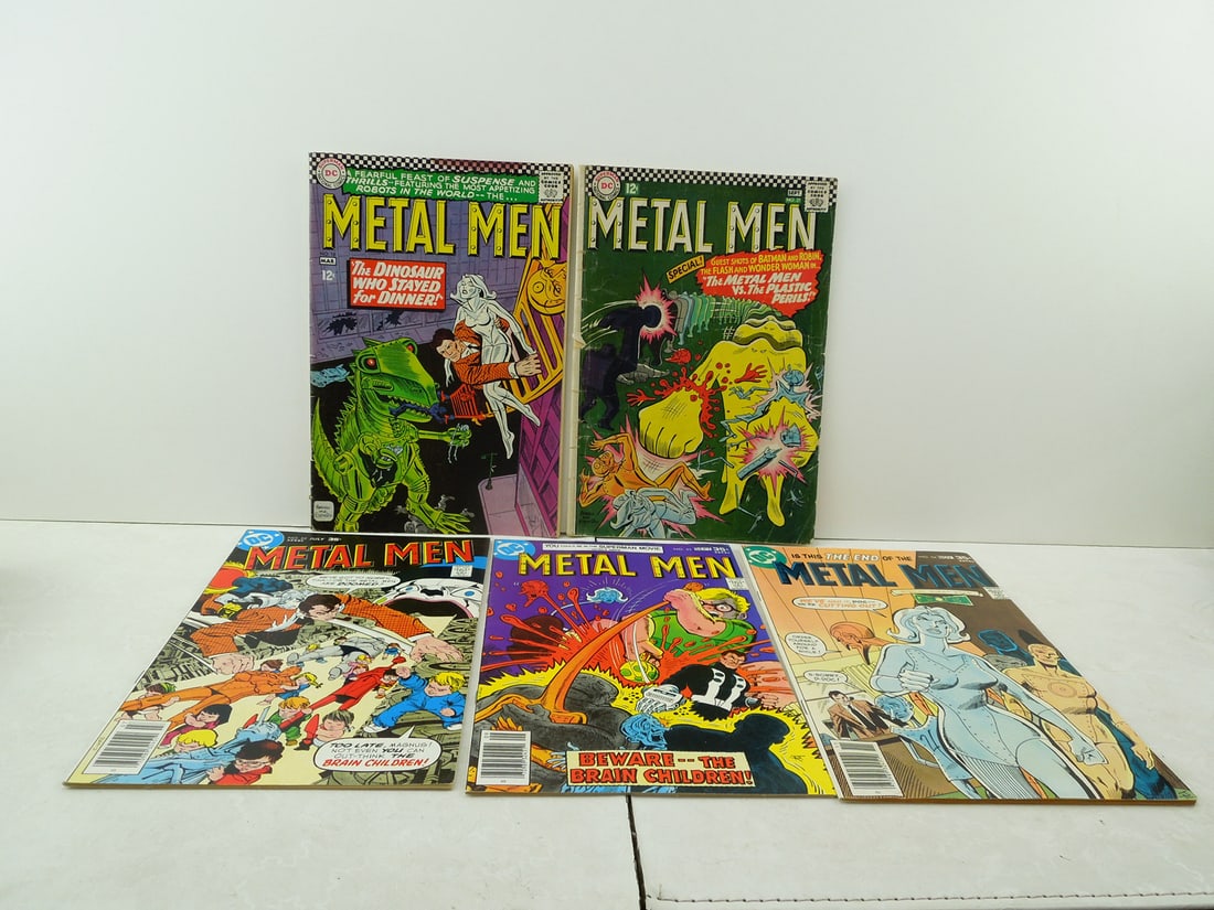 Lot of (5) Metal Men Comic Books - #18 (Robo Dino), #19 (Guest App Batman And Robin, Flash, (1 of 7)