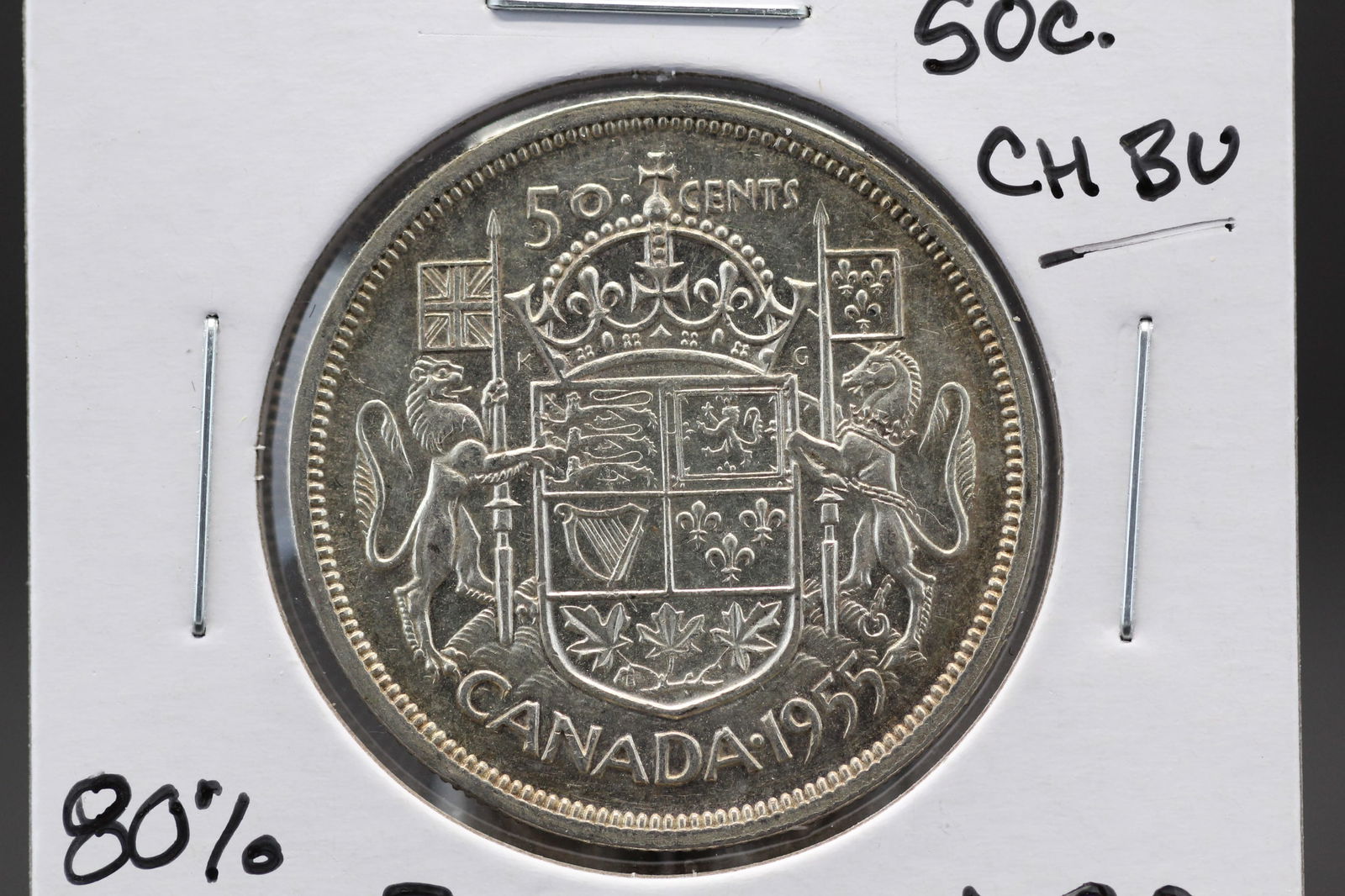1955 Canada 50c. CH BU. 80% Silver (1 of 3)