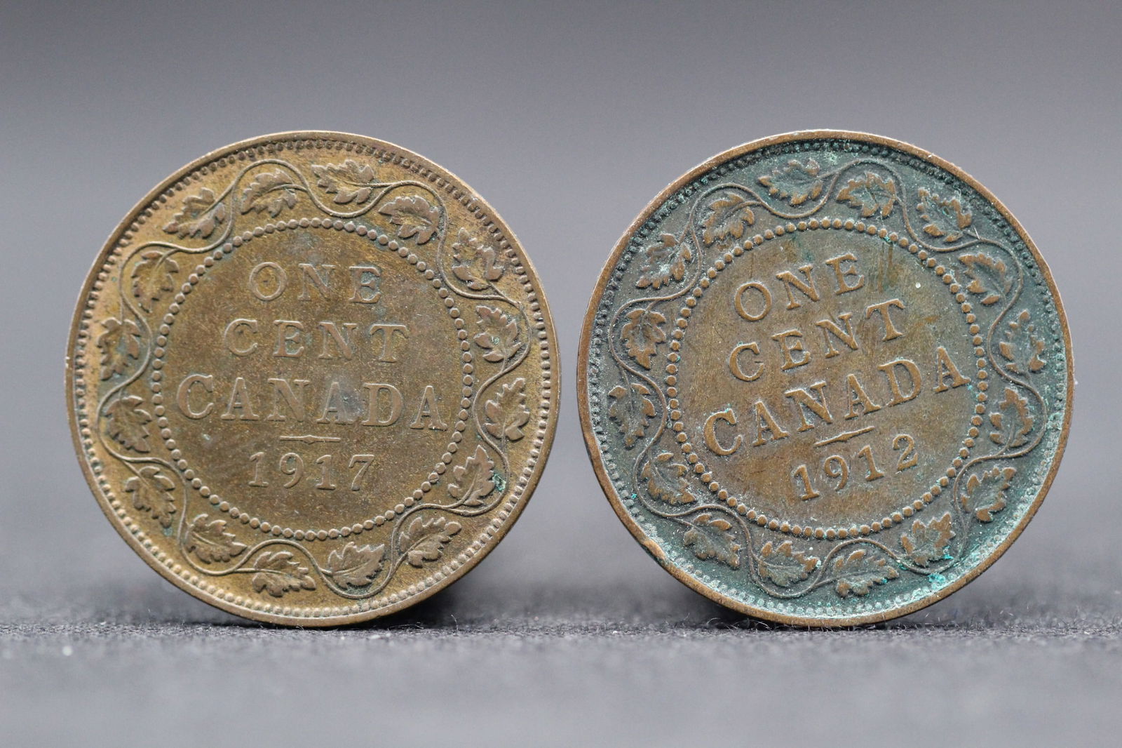 1912/1917 Canada Large Cents WWI Era. Nice Cond, (1 of 2)