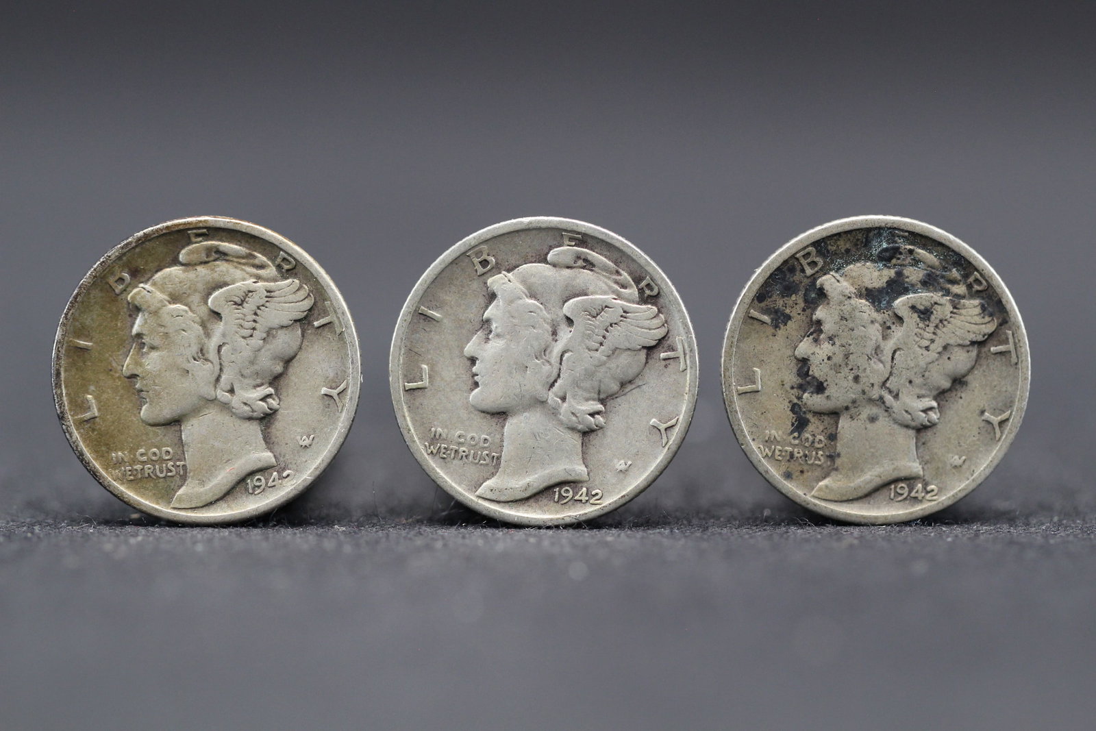 1942-P,D,S Mercury Dimes (1 of 2)