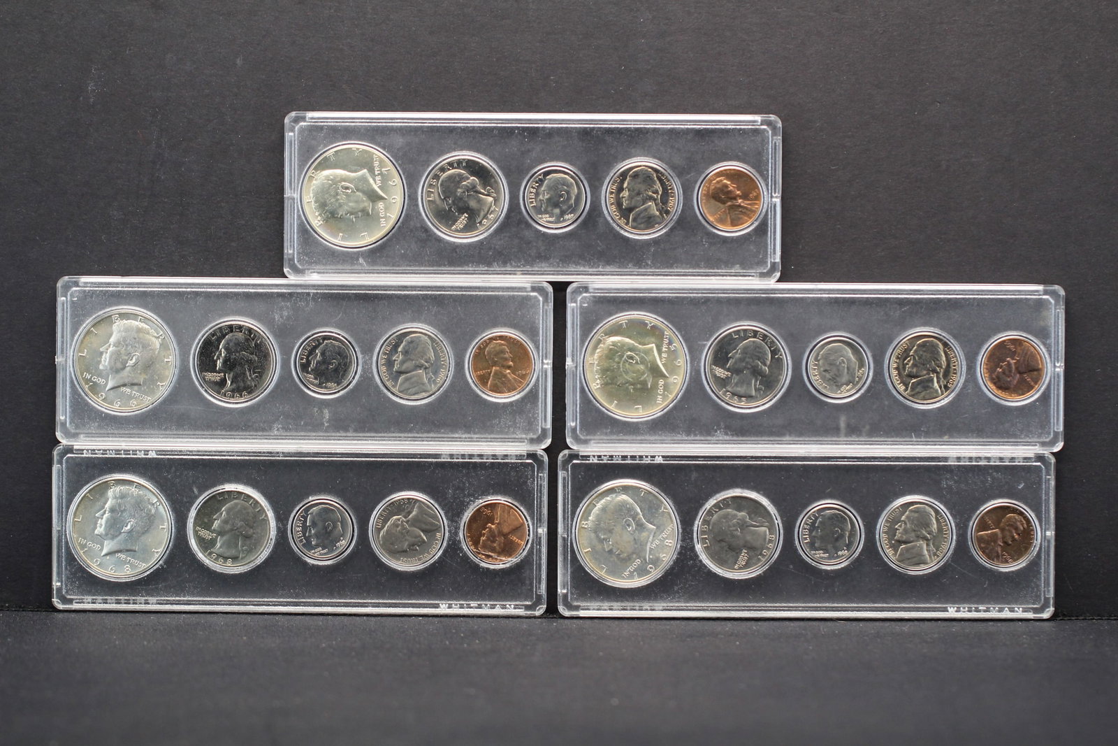 5 Year Sets 1965-1966-1967-1968 x2 with Kennedy 40% Silver: 5 Year Sets 1965-1966-1967-1968 x2 with Kennedy 40% Silver