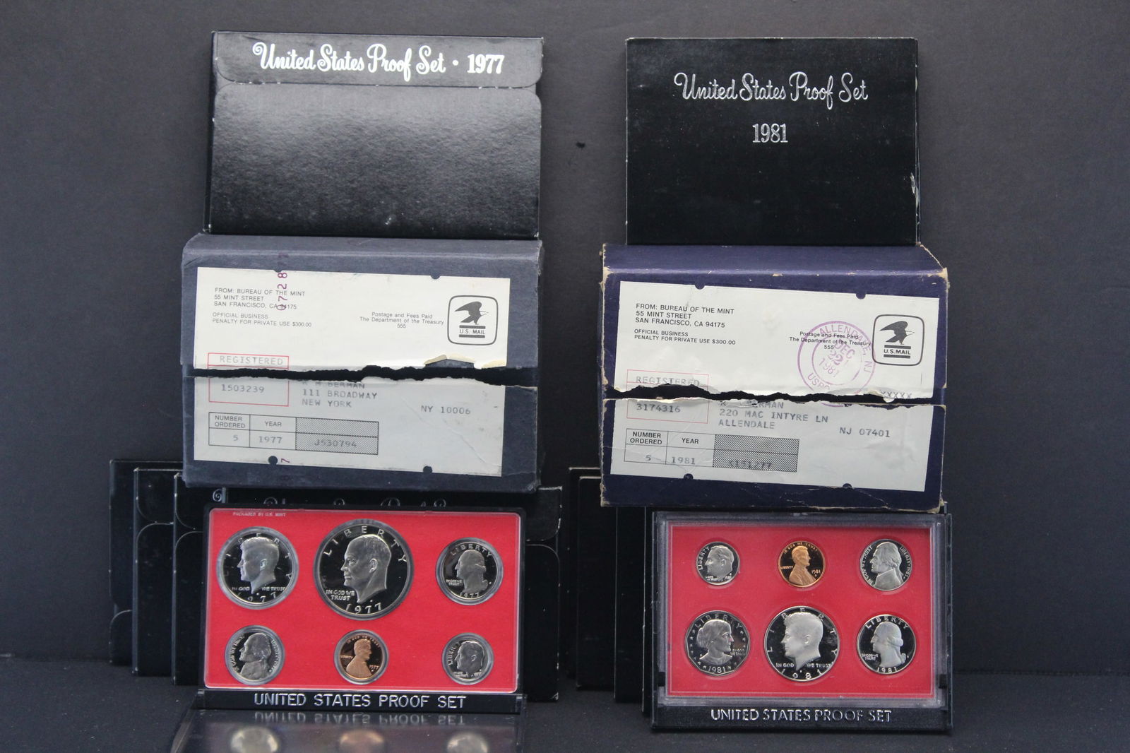 10 Proof Sets In OGP 1977-S x 5 and 1981-S x 5 with org shipping box (1 of 9)