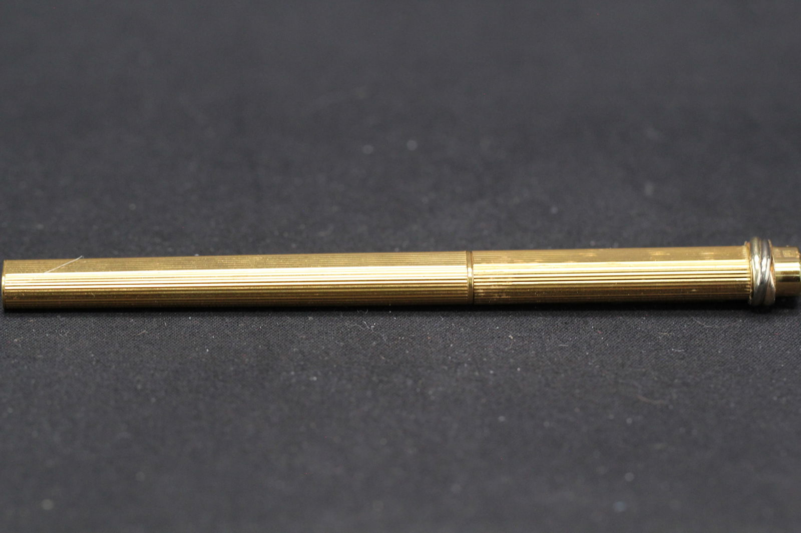 Le Must de Cartier Vendome Trinity Ring 18k Thick Gold Plated Striped Ballpoint  Luxury Pen (Used) (1 of 6)