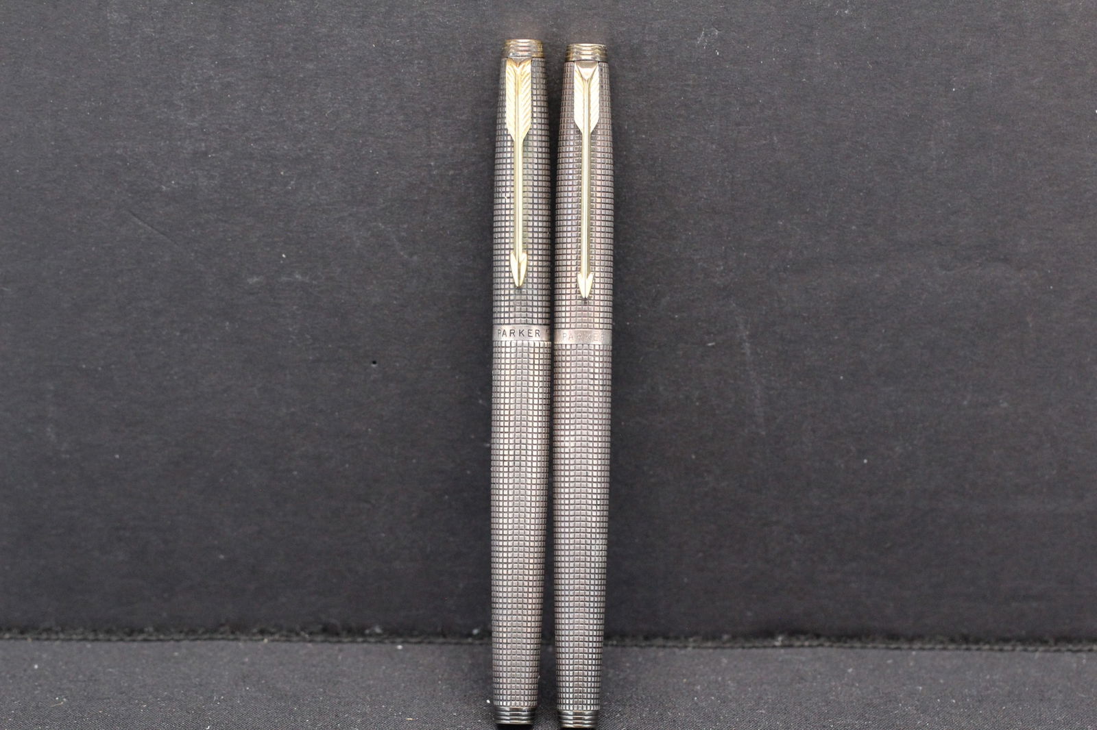 Two Sterling Silver Parker Writing Instruments, One Fountain Pen with 14 KT Gold Nib (Used) (1 of 6)