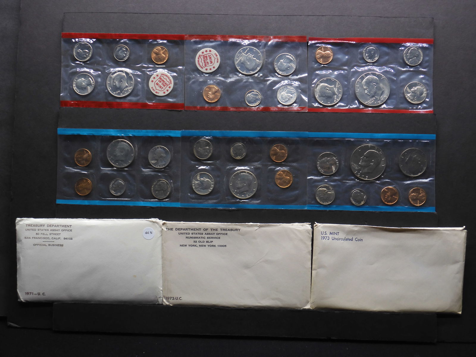1971 P&D 1972 P&D 1973 P&D United States Mint Sets With Original Gov't Packaging.  34 Coins. (1 of 10)