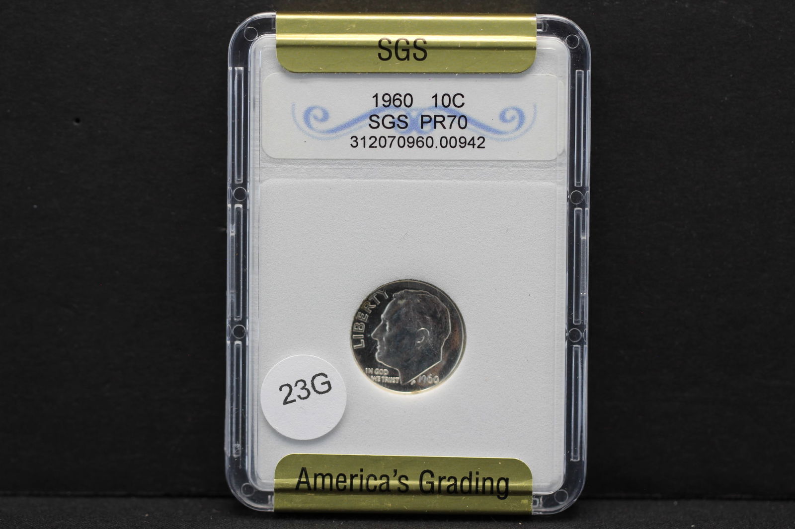 1960 Roosevelt Dime. 90% Silver Slabbed PR70!! (1 of 3)