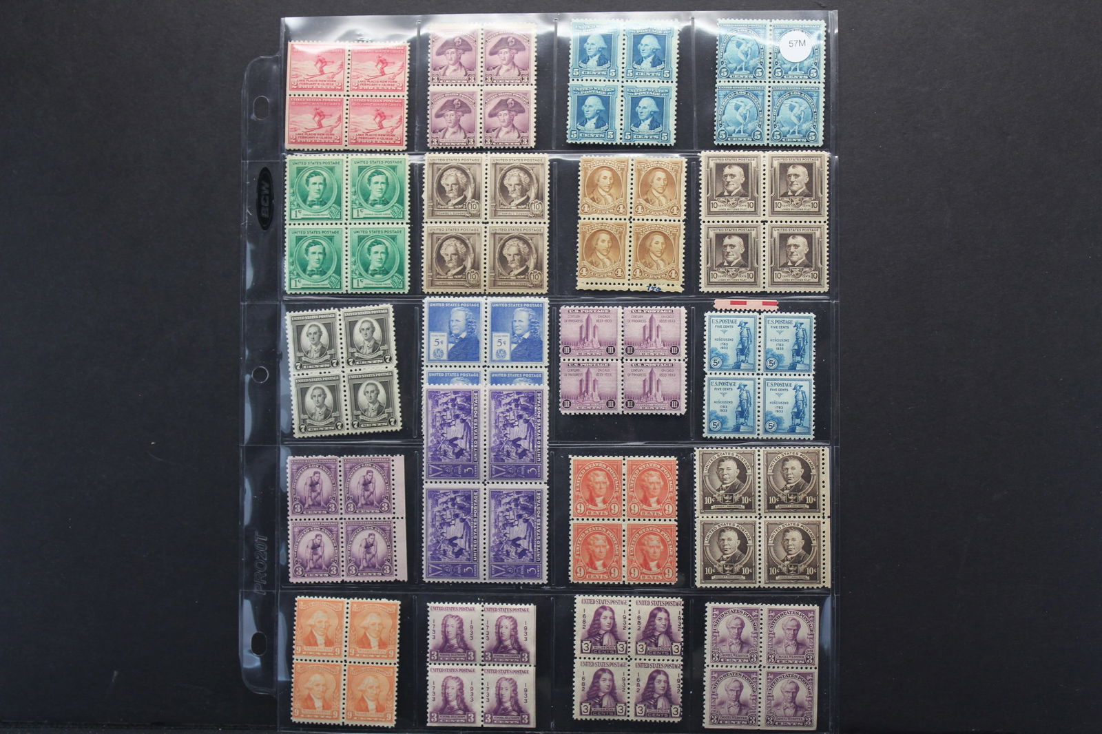Sheet of Rare U.S. Four Block Stamps (1 of 3)