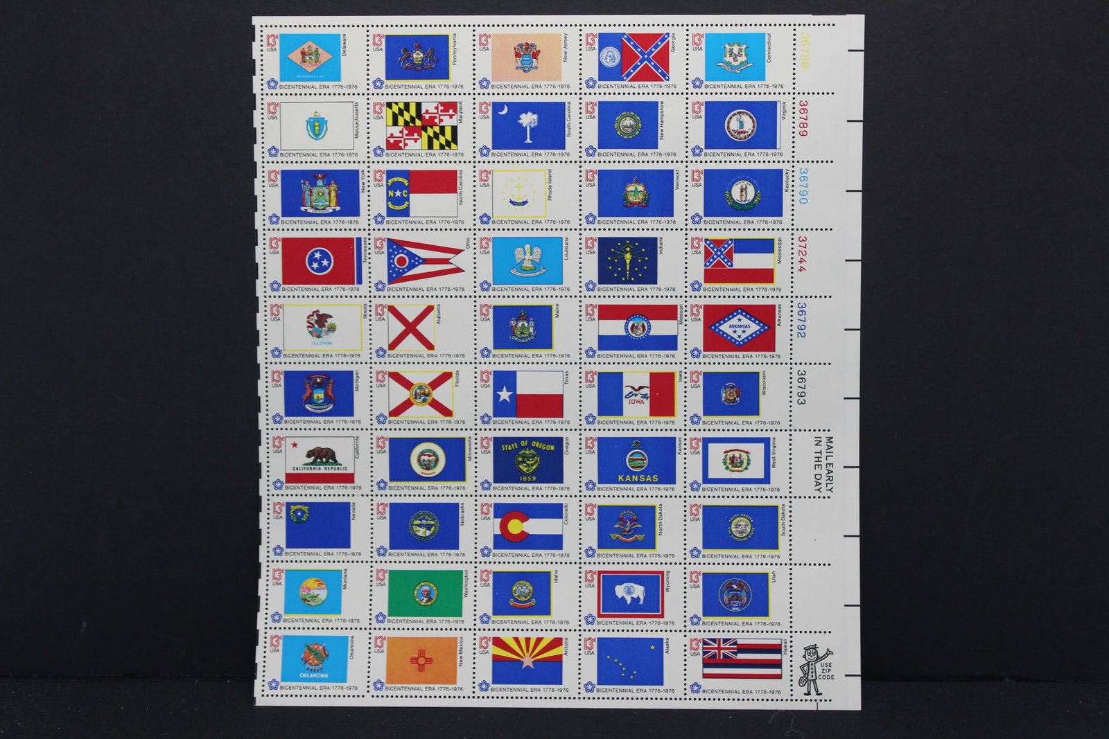 Full Sheet of U.S. State Flag Stamps: Full Sheet of U.S. State Flag Stamps