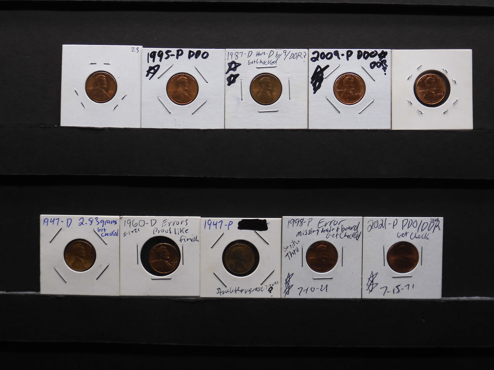 10 Modern Error Coins - Lincoln Cents (1 of 7)
