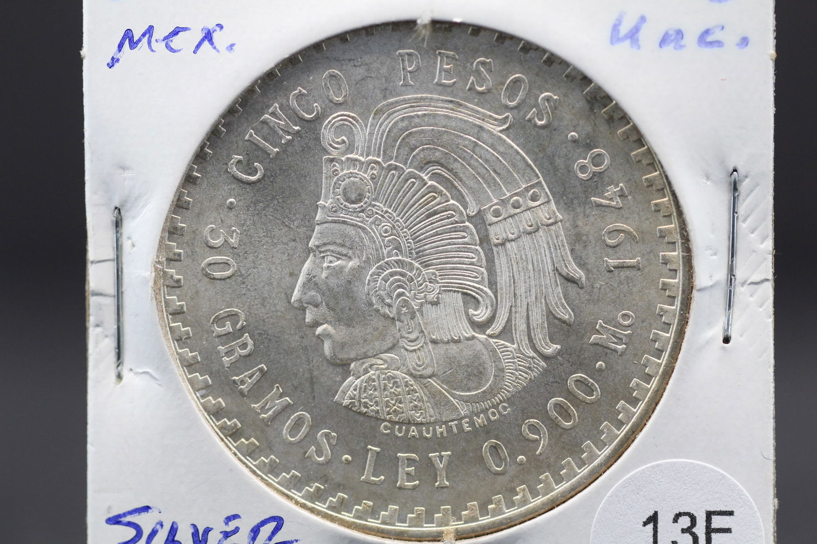 1948 Mexico Silver 5 Pesos. UNC. (1 of 3)