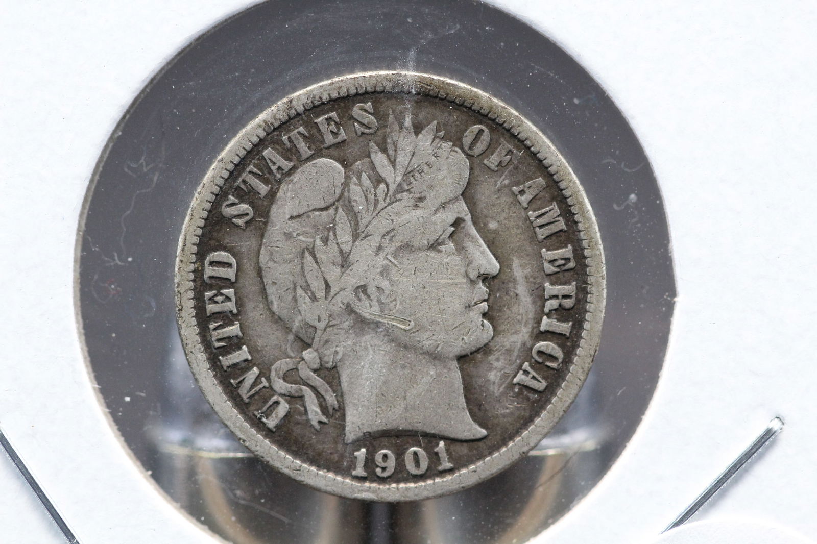 1901 Barber Dime.  VF. (1 of 3)