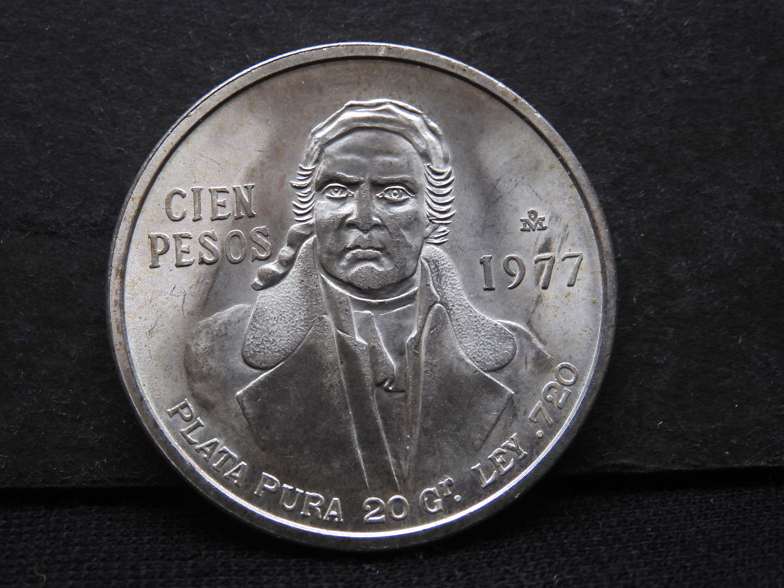 1977 Mexico 100 Pesos.  .720 silver. Choice BU. (1 of 3)