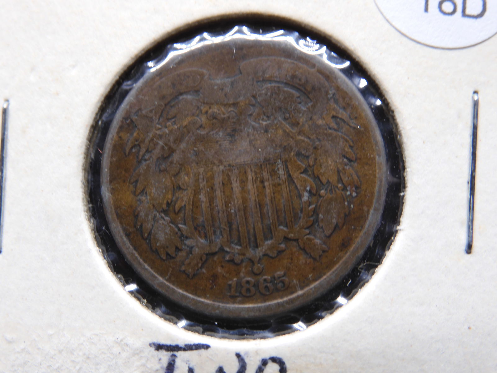 1865 Two Cent Piece - Civil War Era - Nice Details (1 of 3)