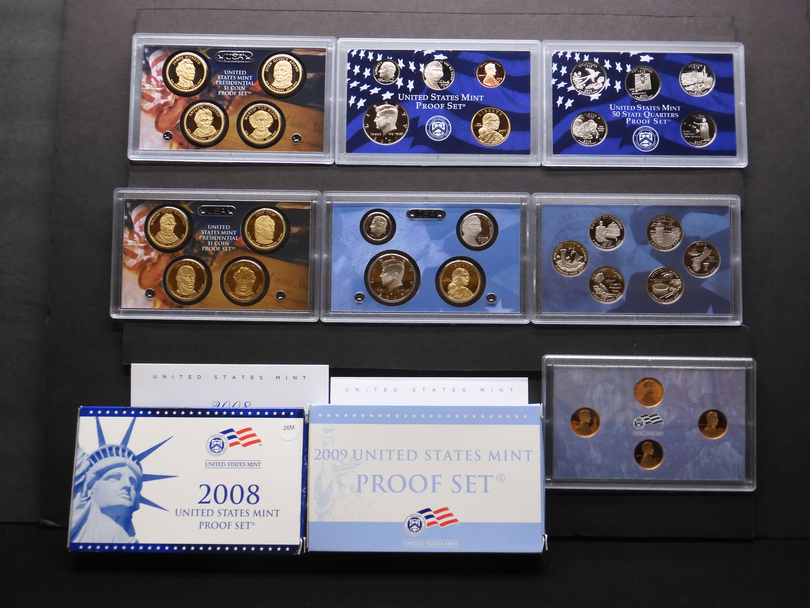 2008-S 2009-S United States Proof Sets With OGP & COA's. 32 Coins.: 2008-S 2009-S United States Proof Sets With OGP & COA's. 32 Coins.