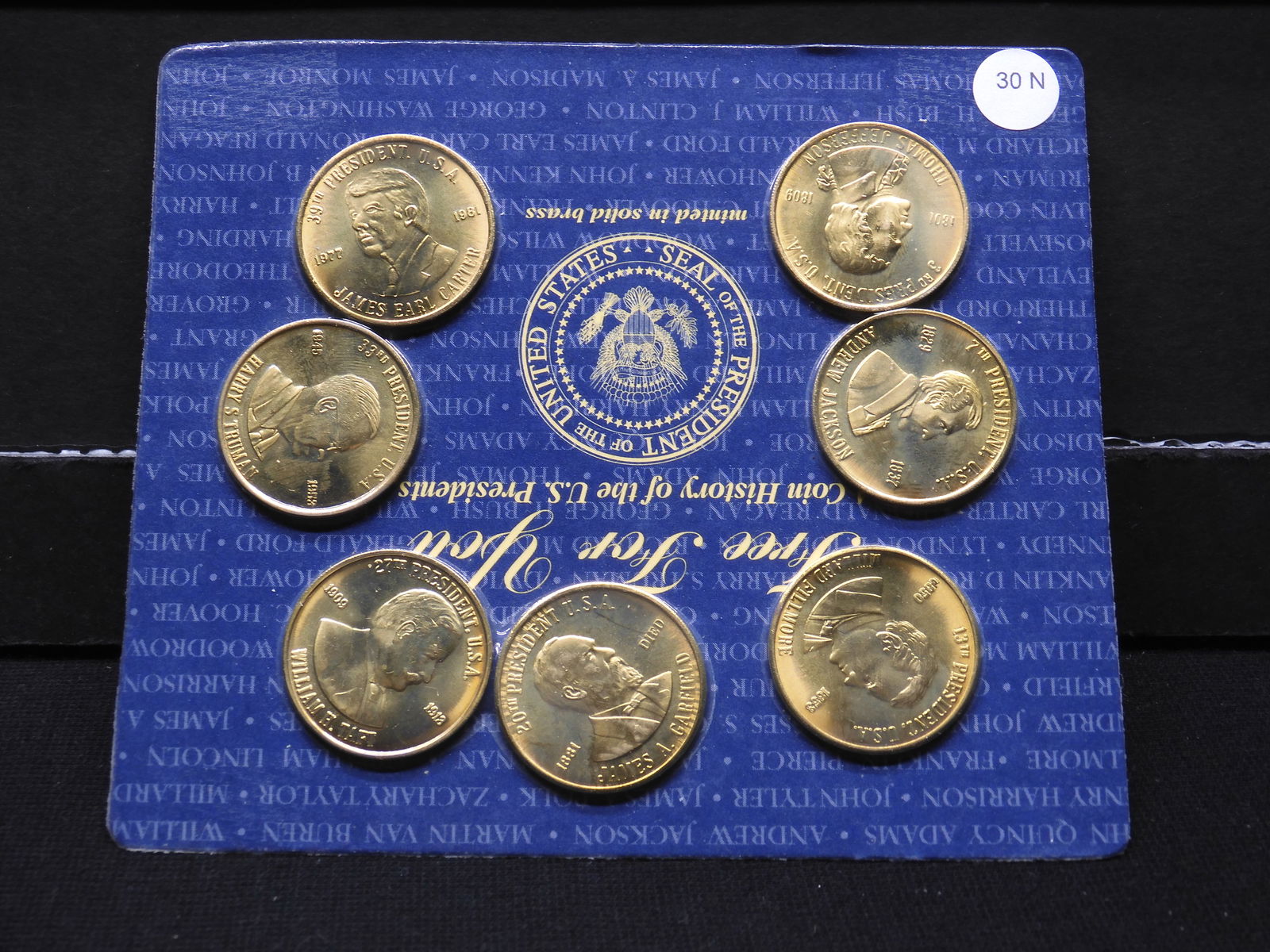 History Of U.S. Presidents 7-Coin Set Issued By Readers Digest. (1 of 6)