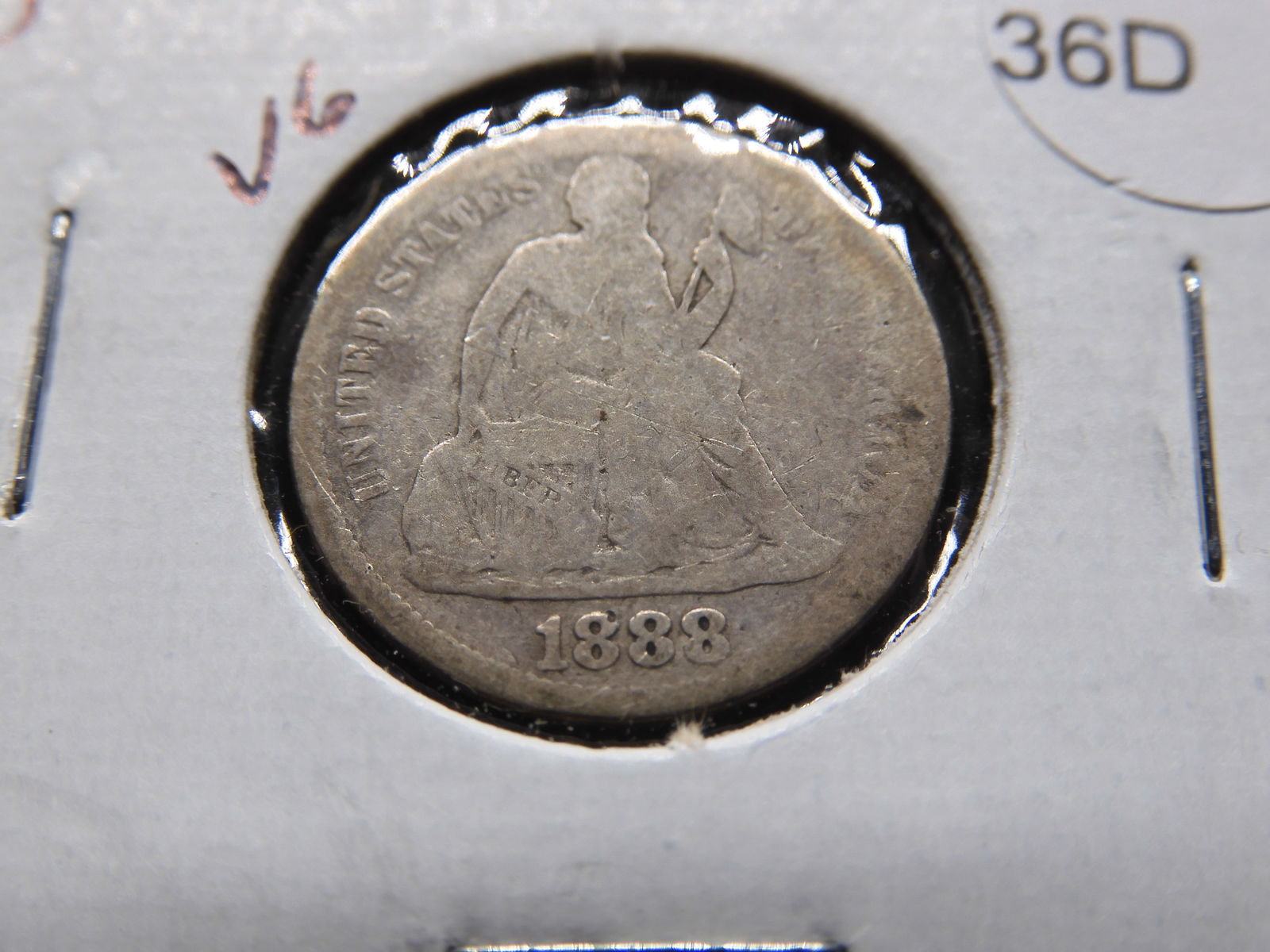 1888 Silver Seated Dime - Nice Starter - 135 Years Old (1 of 3)