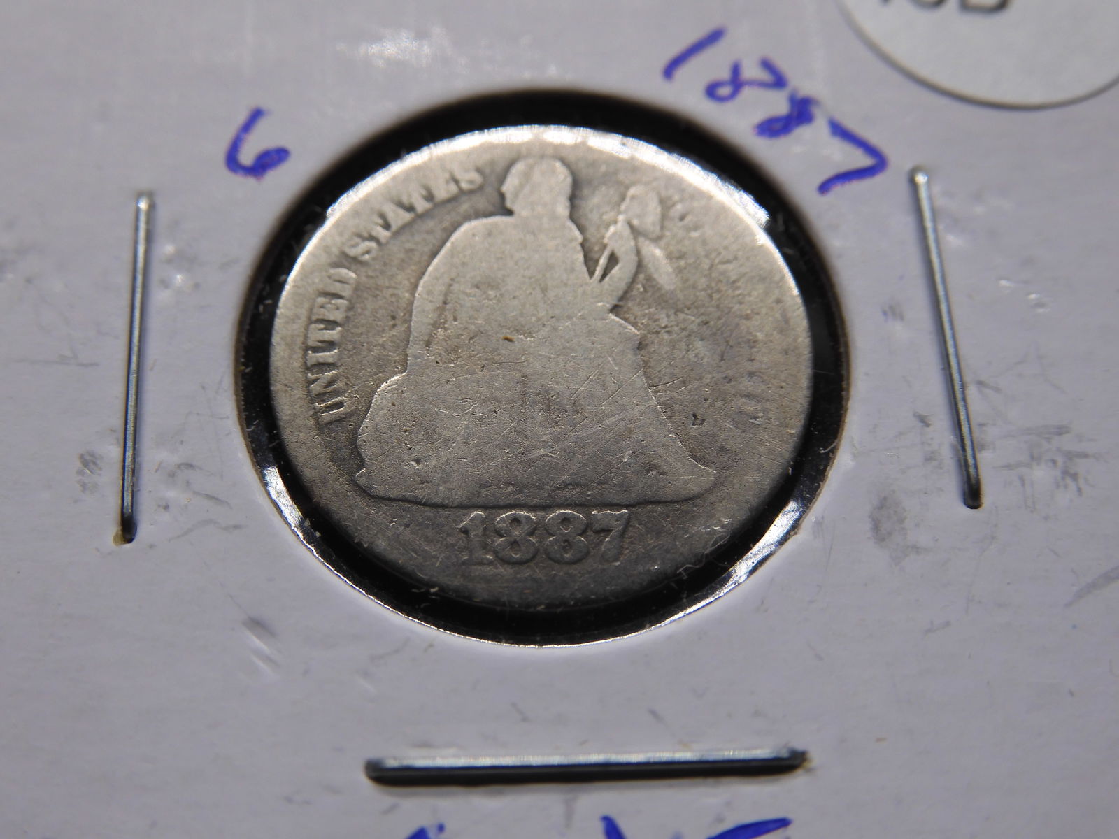 1887 Silver Seated Dime - Nice Starter - Over 135 Years Old (1 of 3)