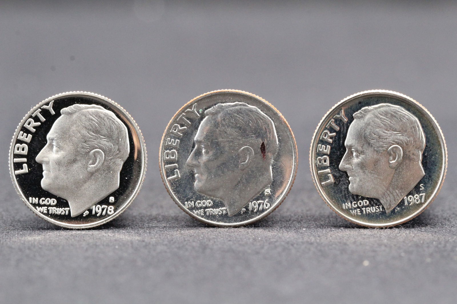 1976-S, 1978-S, 1987-S Proof Roosevelt Dimes (1 of 2)