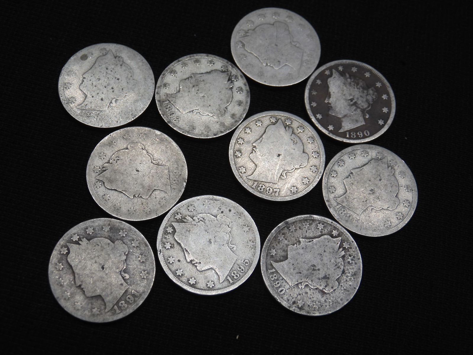 10 Mixed Date Liberty V Nickels (1 of 4)