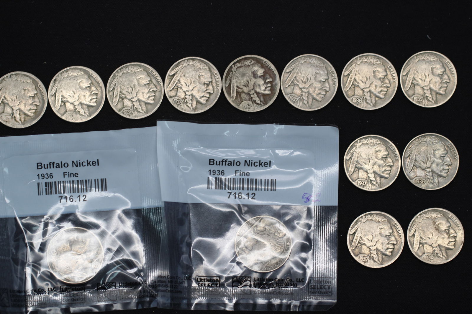 14 Assorted Buffalo Nickels- Mostly Late 1930's (1 of 10)