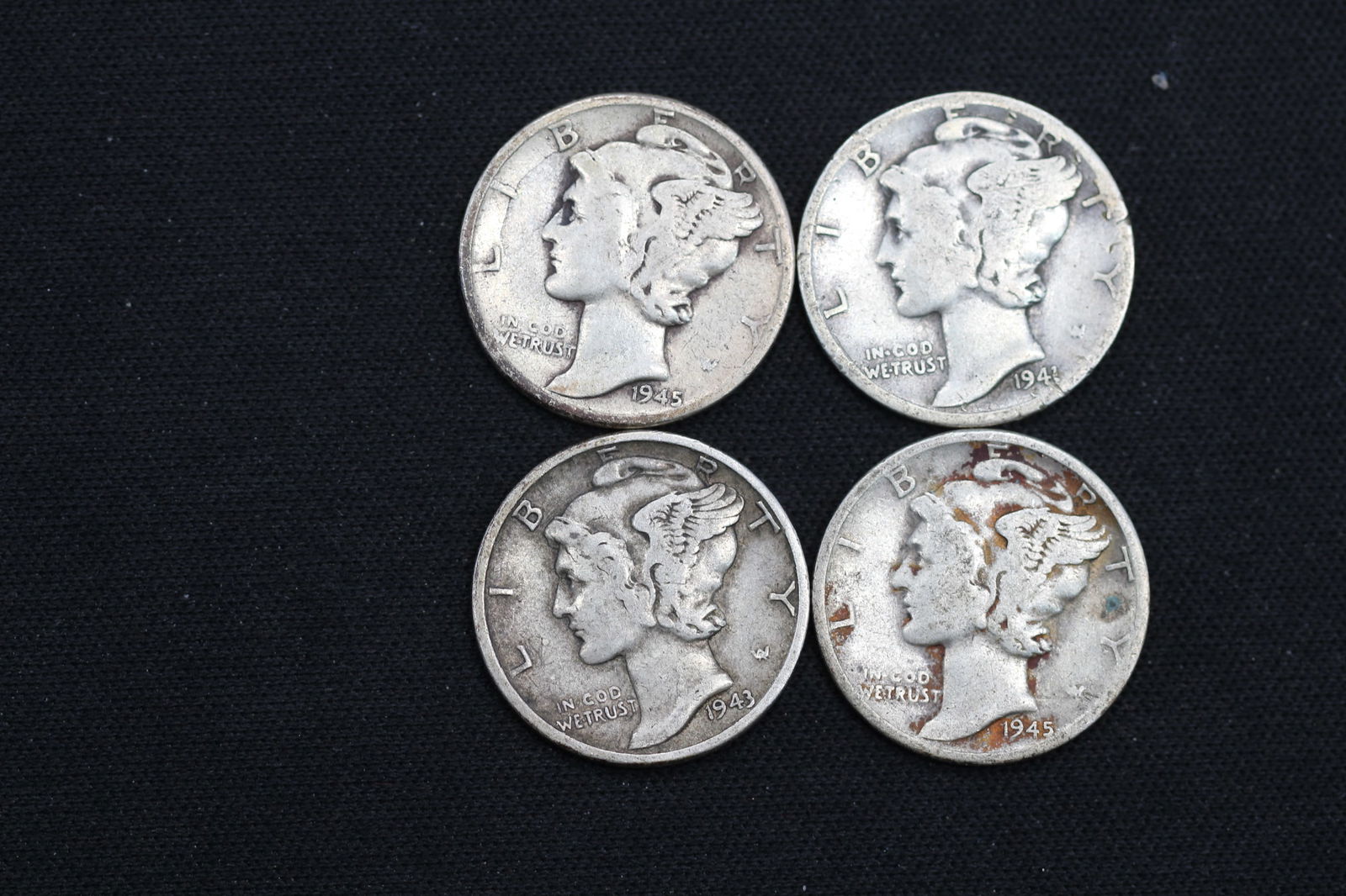 1941, 1943, 2 1945 Mercury Dimes (1 of 2)