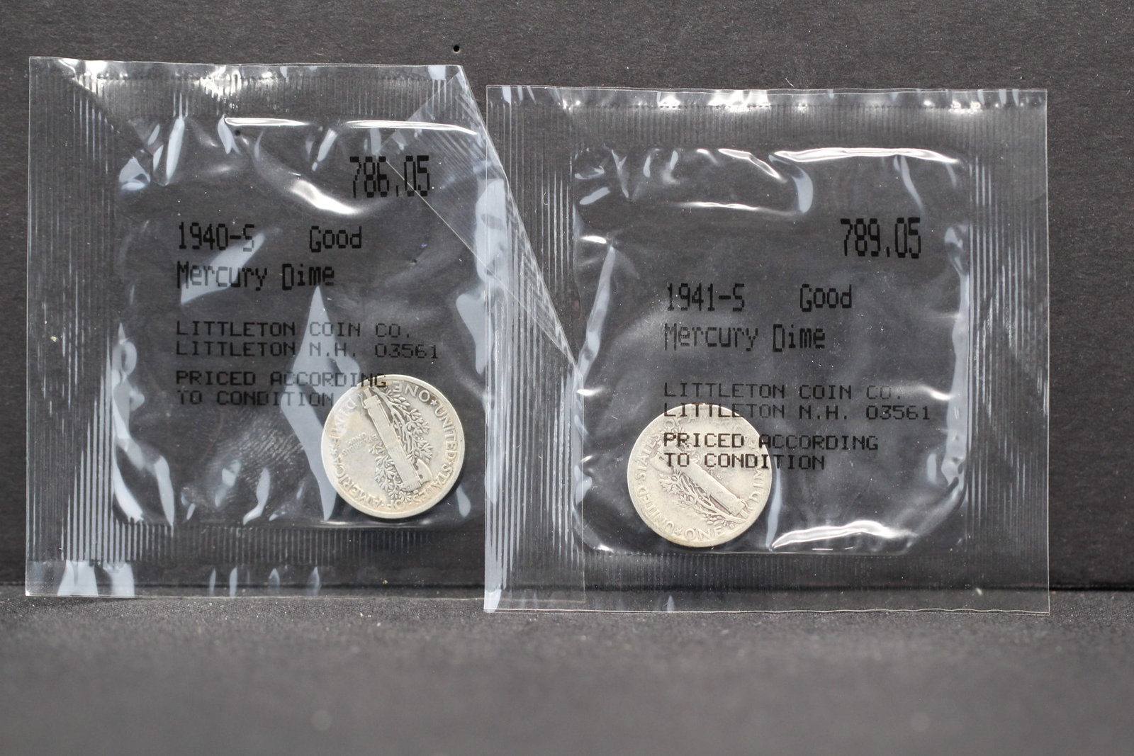 1940-S + 1941-S Mercury Dimes Littleton Graded Good: 1940-S + 1941-S Mercury Dimes Littleton Graded Good
