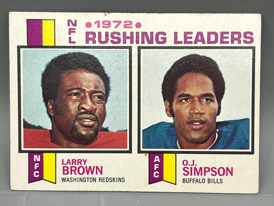 1973 Topps Rushing Leaders Larry Brown & O.J. Simpson #1 (1 of 2)