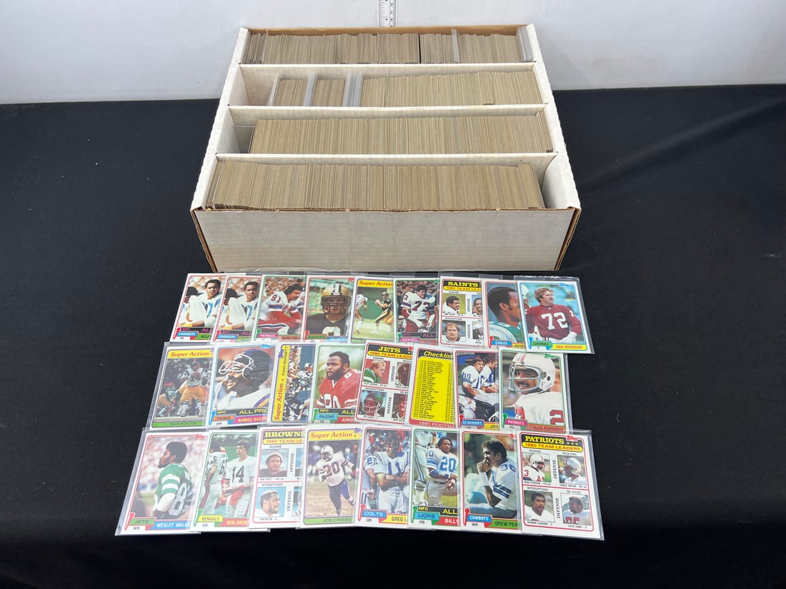 Monster Box of 1980s Vintage Topps Football Cards W/ Stars & Rookies - Varying Conditions (1 of 4)