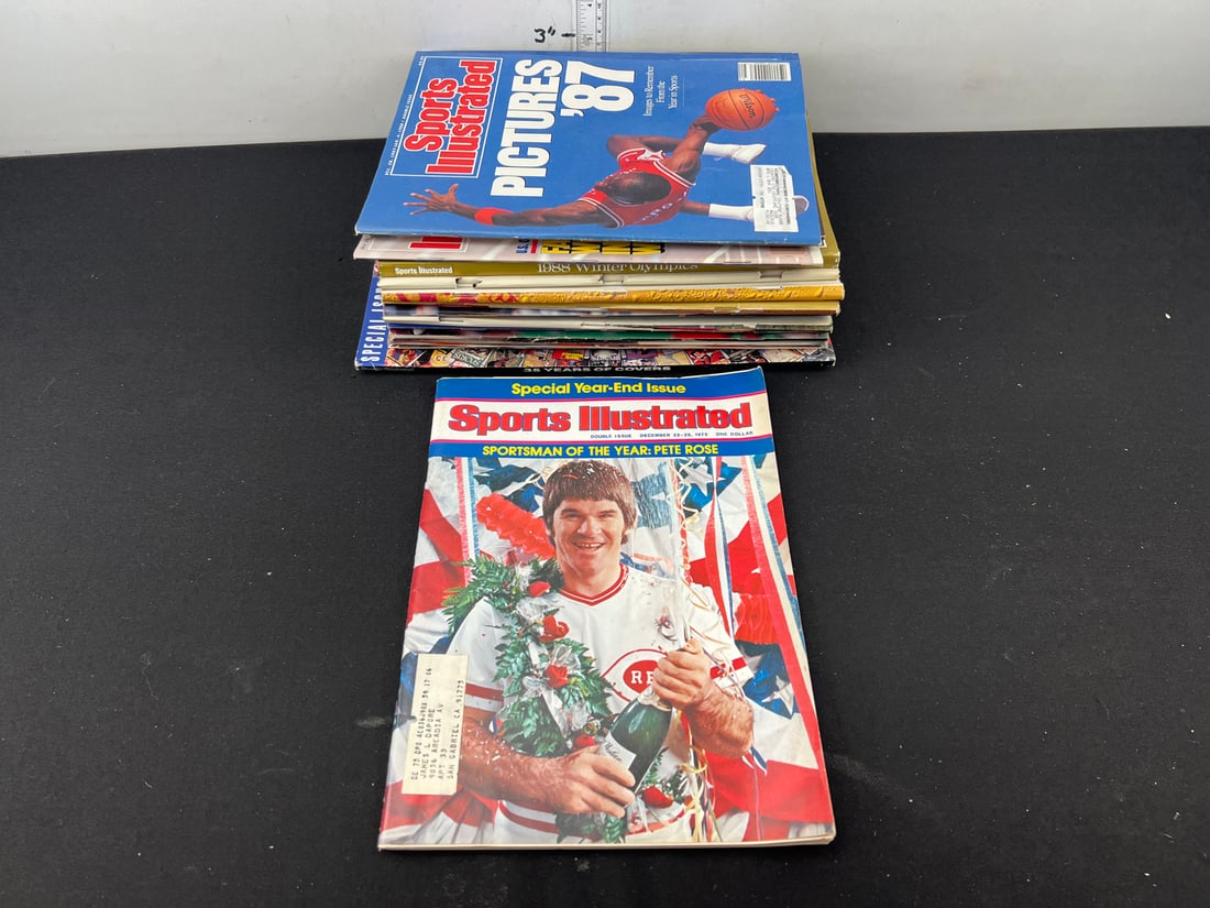 Lot of (19) Sports Illustrated Magazines Assorted Years - Varying Conditions - Pete Rose, Mickey (1 of 2)