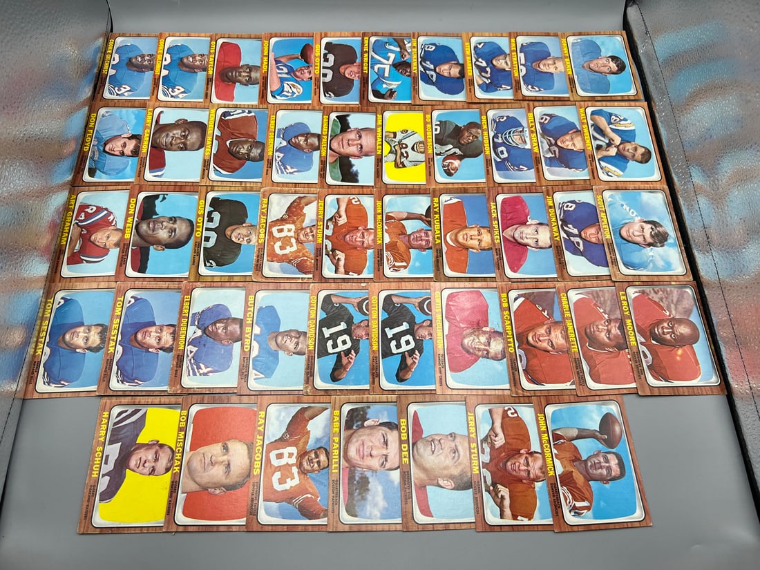 Lot of (47) 1966 Topps Football Cards W/ Stars & Otis Taylor RC - Varying Conditions (1 of 5)