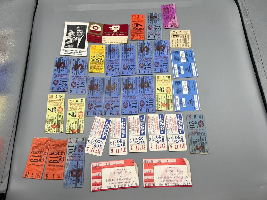Lot of Assorted Vintage Baseball Ticket Stubs - Mostly Cincinnati Reds (1 of 3)