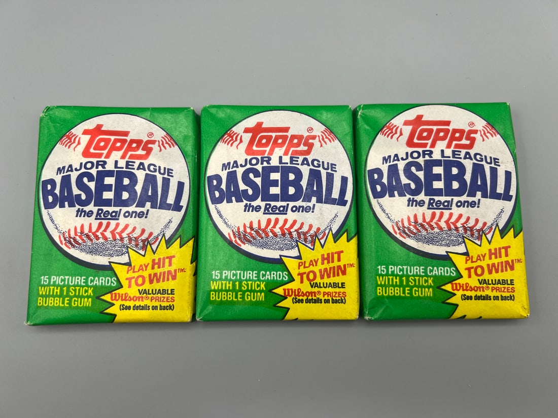 Lot of (3) 1981 Topps Baseball Unopened Wax Packs (1 of 2)