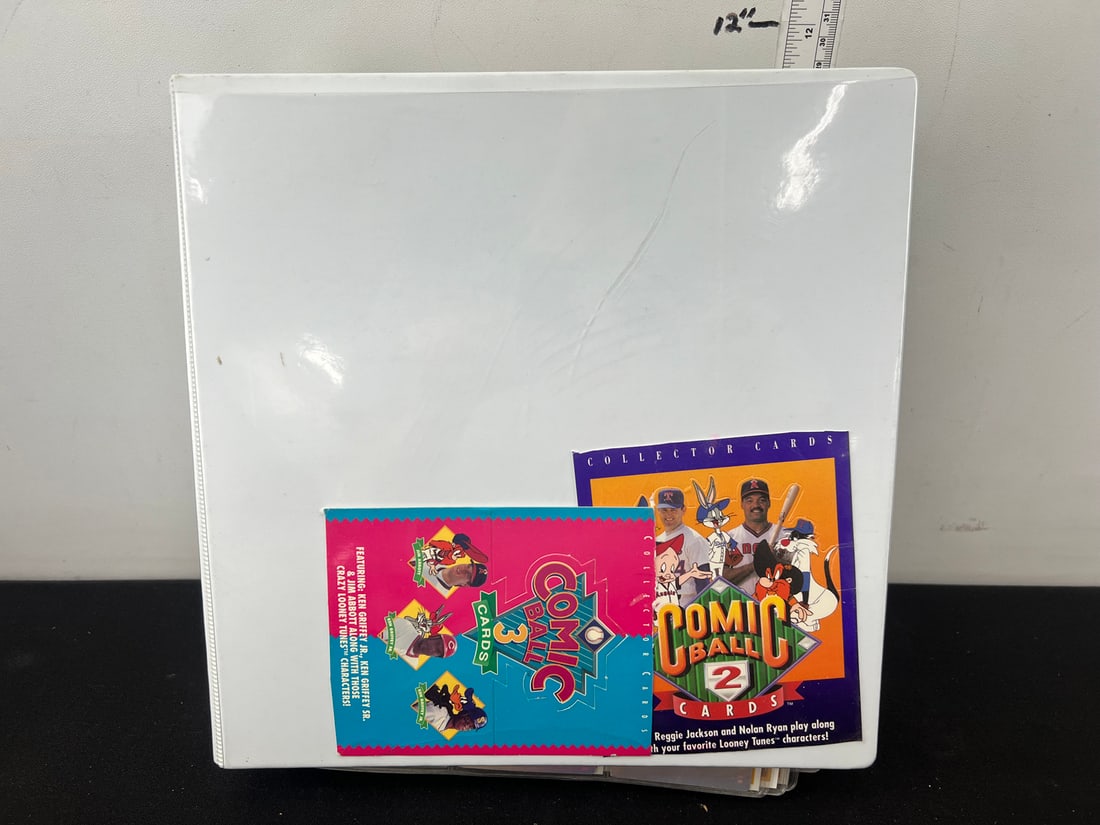 Binder of 1990's Upper Deck Looney Tunes Comic Ball Series 2 & Series 3 Cards with Holograms (1 of 12)