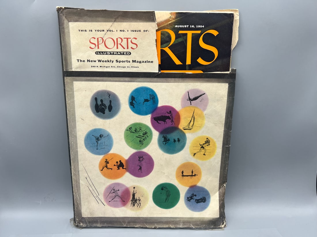 1954 Sports Illustrated Magazine First Issue W/ Uncut Cards Inside  - With original Mailing Sleeve - (1 of 7)