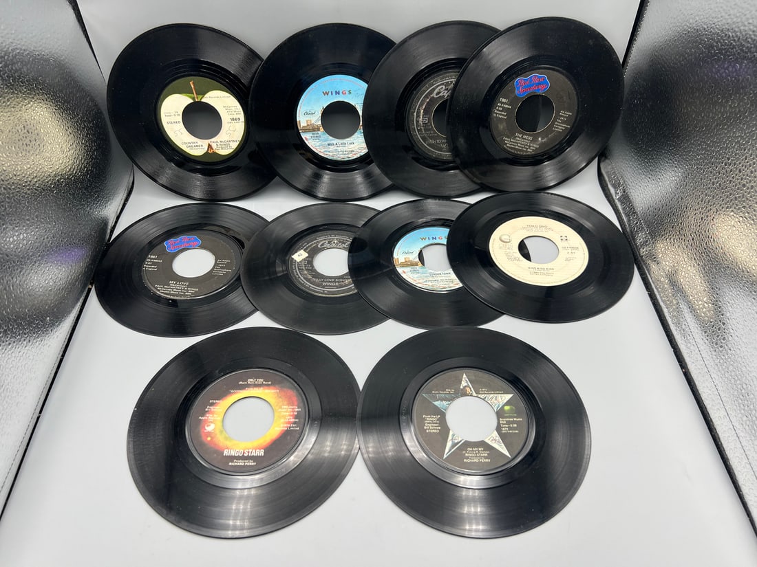 Lot of (10) Paul McCartney, Ringo Starr & John Lennon 45 Records - Varying Conditions (1 of 2)
