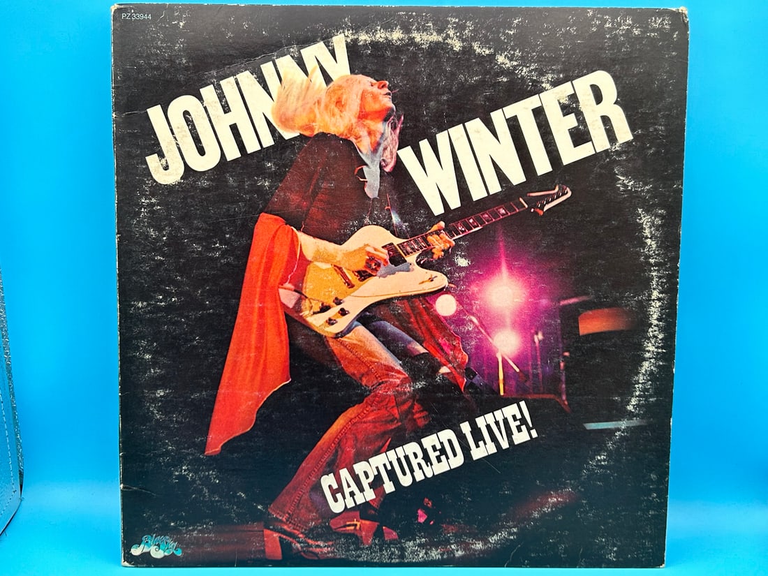 Johnny Winter Vinyl Record - Captured Live: Johnny Winter Vinyl Record - Captured Live