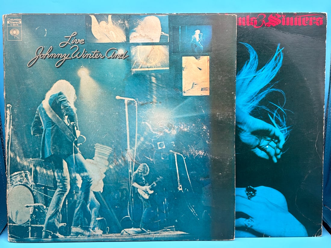 Johnny Winter Lot of of 2 Vinyl Records - Johnny Winter And Live and Saints & Sinners (1 of 15)