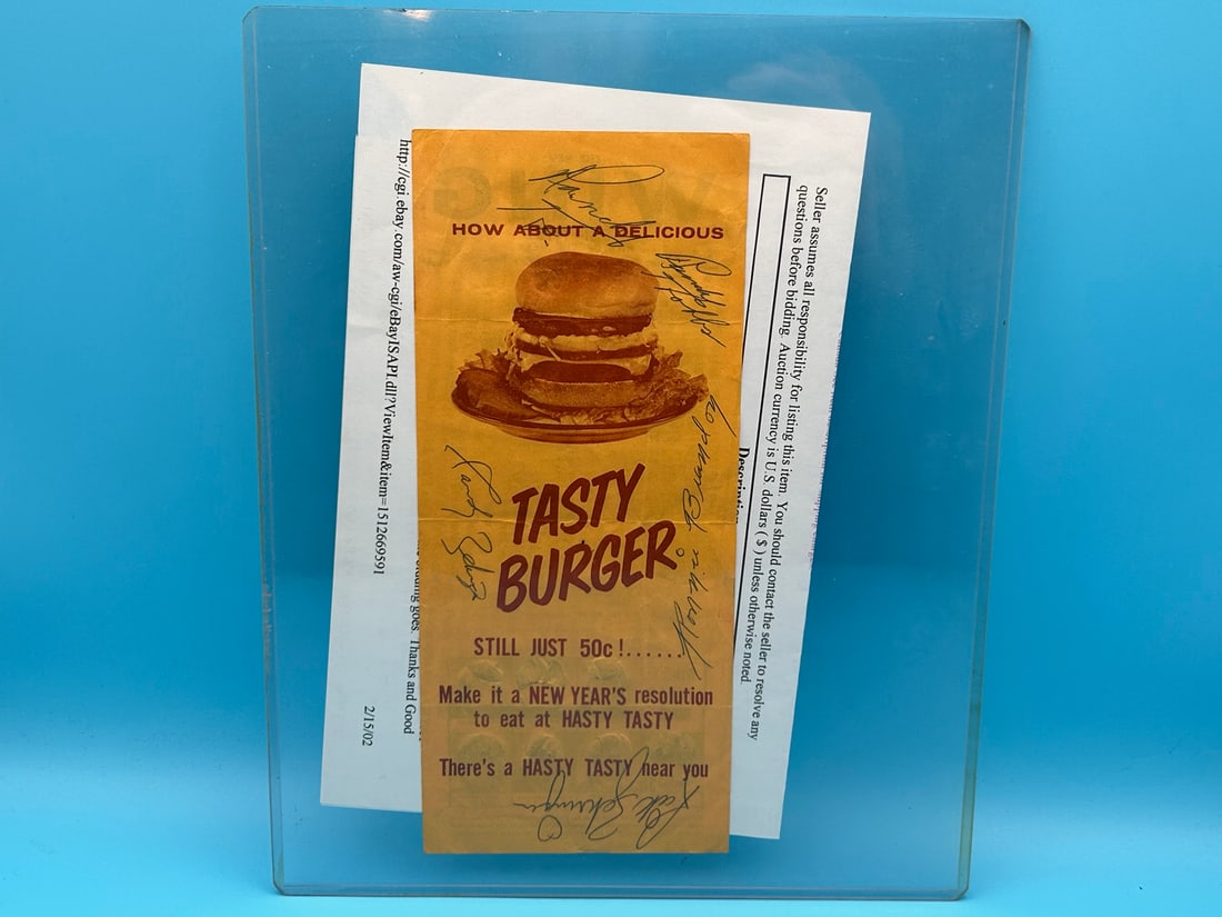 Rare 1965 Rick Derringer and The McCoys Signed WING Hits Sheet - Signed by Rick Zehringer: Rare 1965 Rick Derringer and The McCoys Signed WING Hits Sheet - Signed by Rick Zehringer (Derringer), Randy Zehringer, Randy Hobbs and Ronnie Brandon - From the personal collection of Leslie Cash who