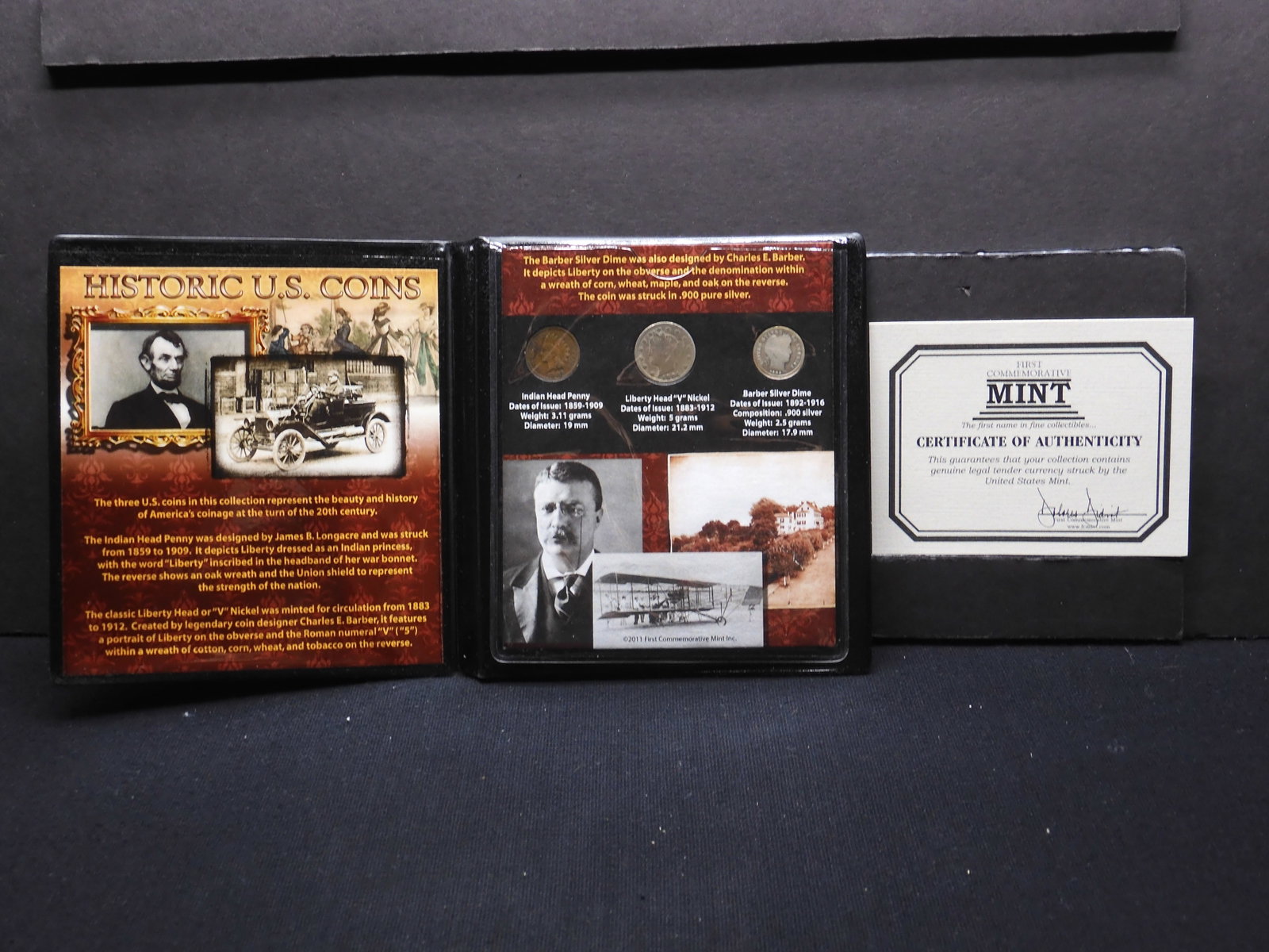 Historic U.S. Coins w/ Facts & Pictures - 3 Coins - NICE SET!: Historic U.S. Coins w/ Facts & Pictures - 3 Coins - NICE SET!