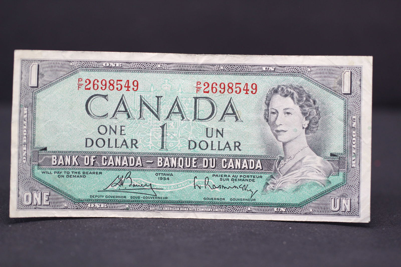 1954 Ottawa Canada $1 Bank Note (1 of 3)