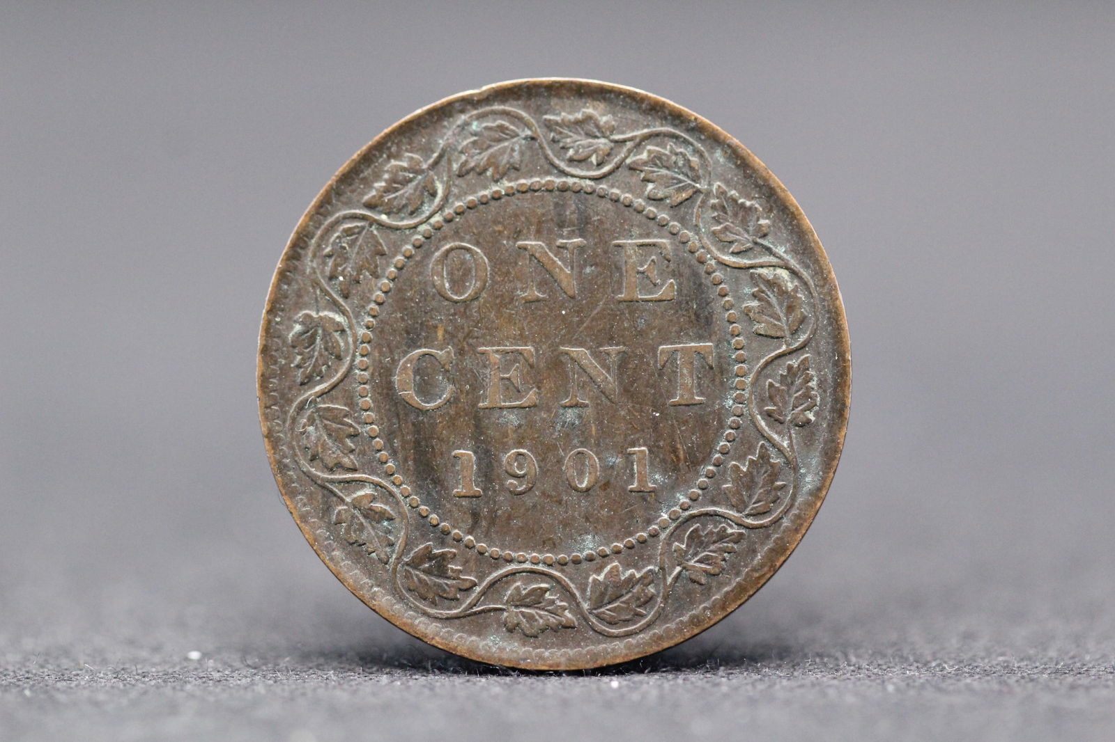 1901-Nice Grade, Detailed Leaves-Canada Large Cent, 123 Years Old! (1 of 2)
