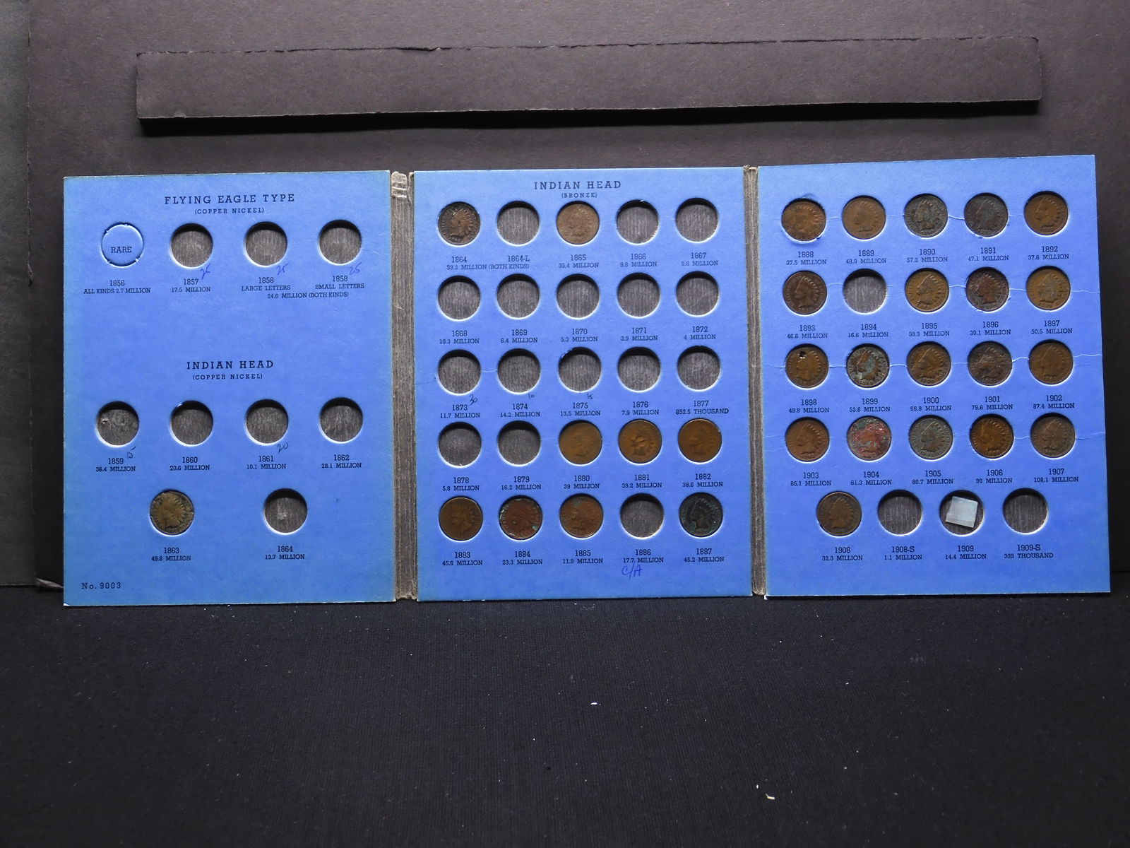 30 Assorted Cull Indian Head Cents In Album (1 of 9)