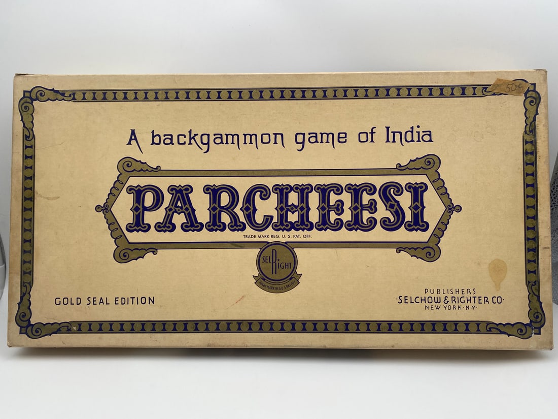 1959 Selchow & Righter Parcheesi Gold Seal Edition Board Game with Wooden Pieces - Unchecked for: 1959 Selchow & Righter Parcheesi Gold Seal Edition Board Game with Wooden Pieces - Unchecked for completeness