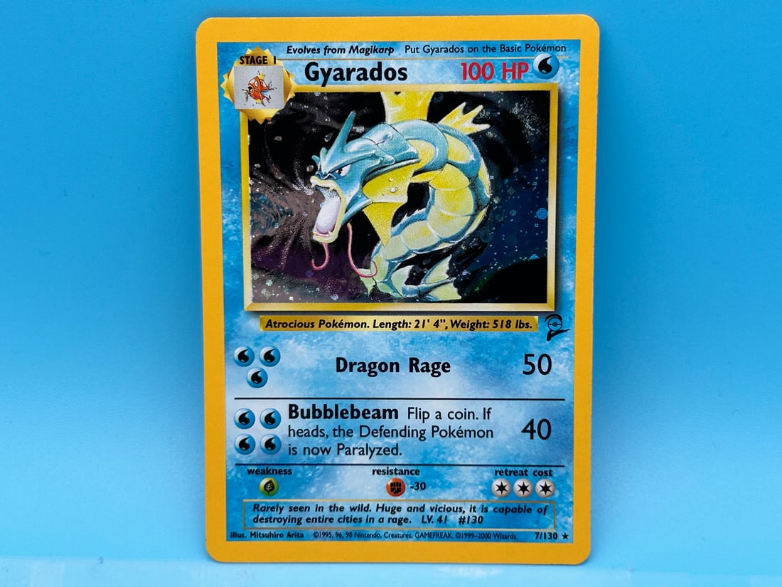 2000 Pokemon Base Set 2 Gyarados Foil #7/130 (1 of 2)